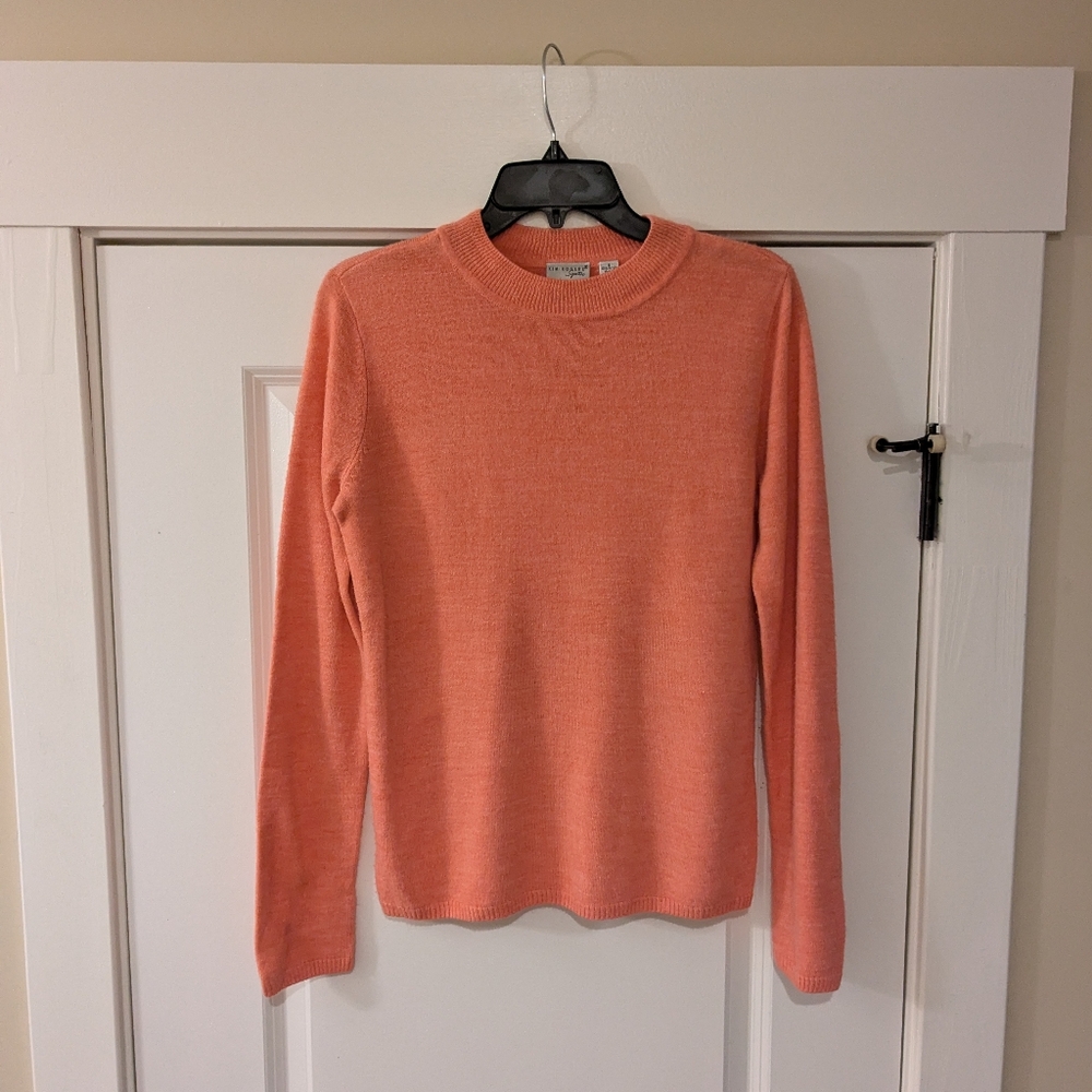 Kim Rogers Signature Cashmalon Coral/Peach Pull Over Sweater, Size S